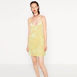 Zara Crushed Velvet Slip Dress
